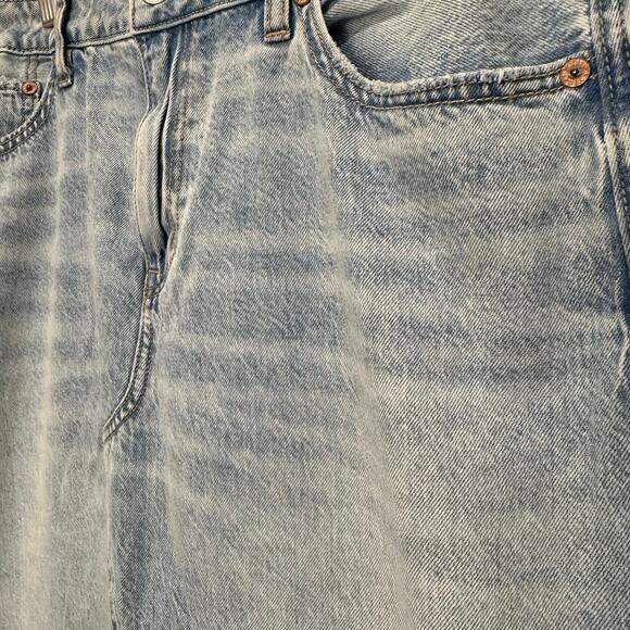 American Eagle Dreamy Drape Denim Maxi Skirt Sz 10 NWT Light Wash Low Rise Y2K - Picture 12 of 13